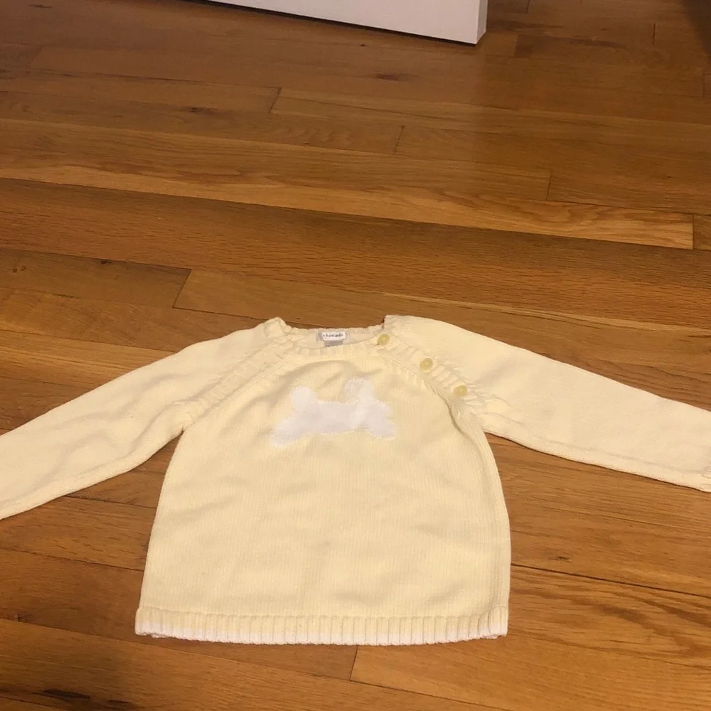 Soft Yellow Baby Knit Sweater Set by threads 12/18 months